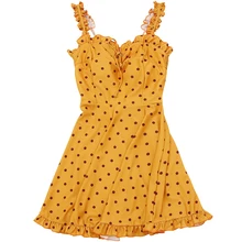 Платье с вкладышами для плавания в горошек для молодых девушек, женский купальник, сексуальная цельная юбка, пляжная одежда, купальный костюм, летний сексуальный купальник