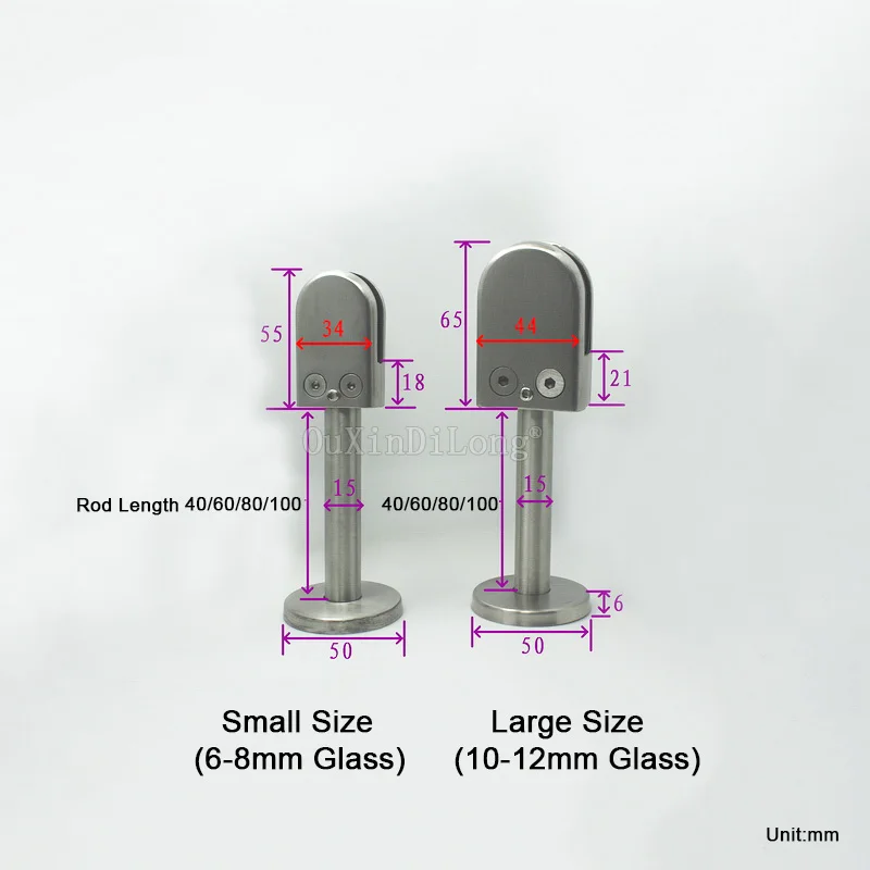DHL 10 шт. напольное крепление из нержавеющей стали стекло зажим держатель кронштейнов для 6-8 мм/10-12 мм стекло JF1767