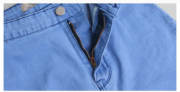 2017 Europe and the United States high waist stretch Slim thin pencil pants pure color hole feet women's jeans women (12)