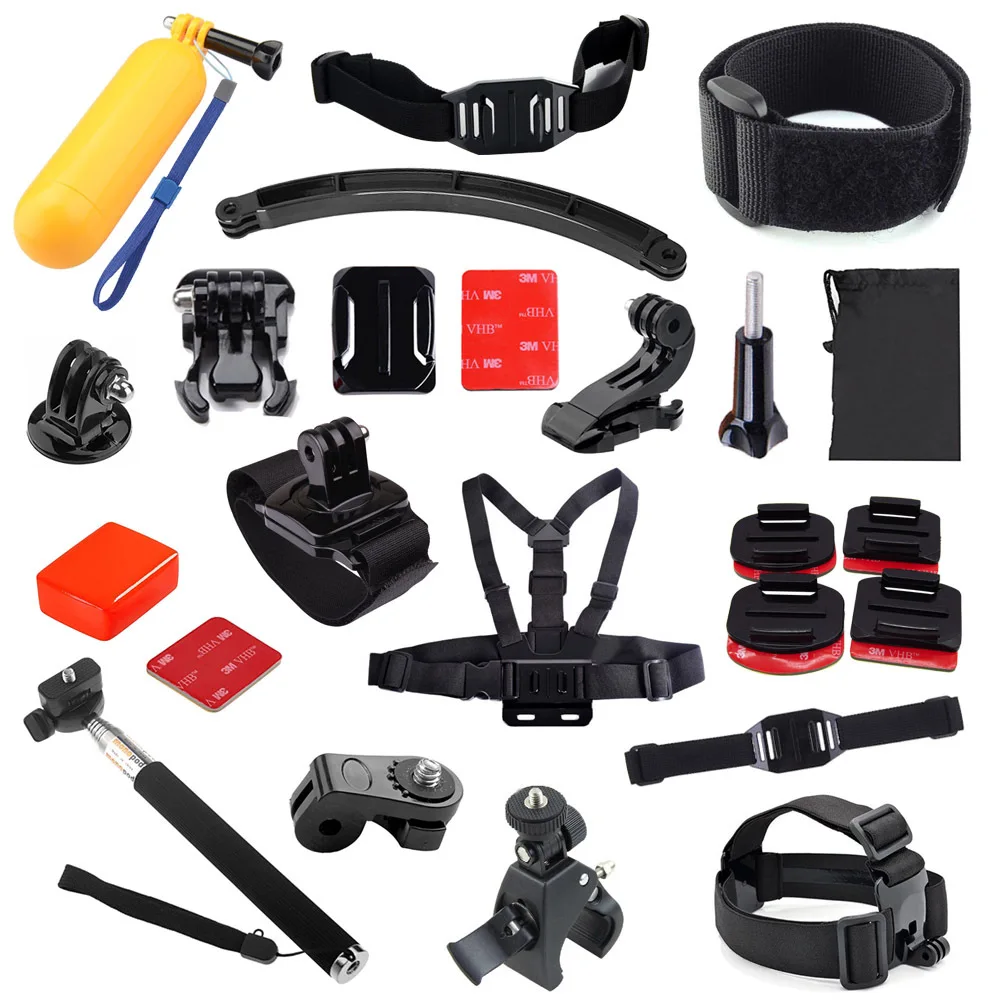 

For GoPro Accessories Set Head Chest Wrist Strap Mount Helmet Extention Kit Bike Mount for Gopro Hero3 3+ 4 sj4000 xiaomi yi