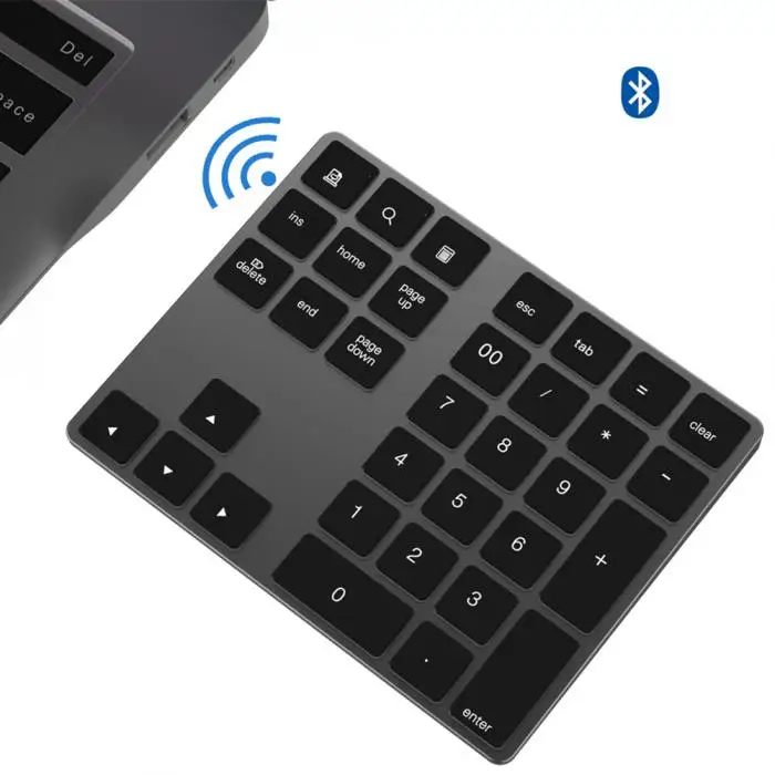 Bluetooth Номер Pad клавиатура цифровой мини 34 клавиши алюминий сплав для iOS Android JLRL88