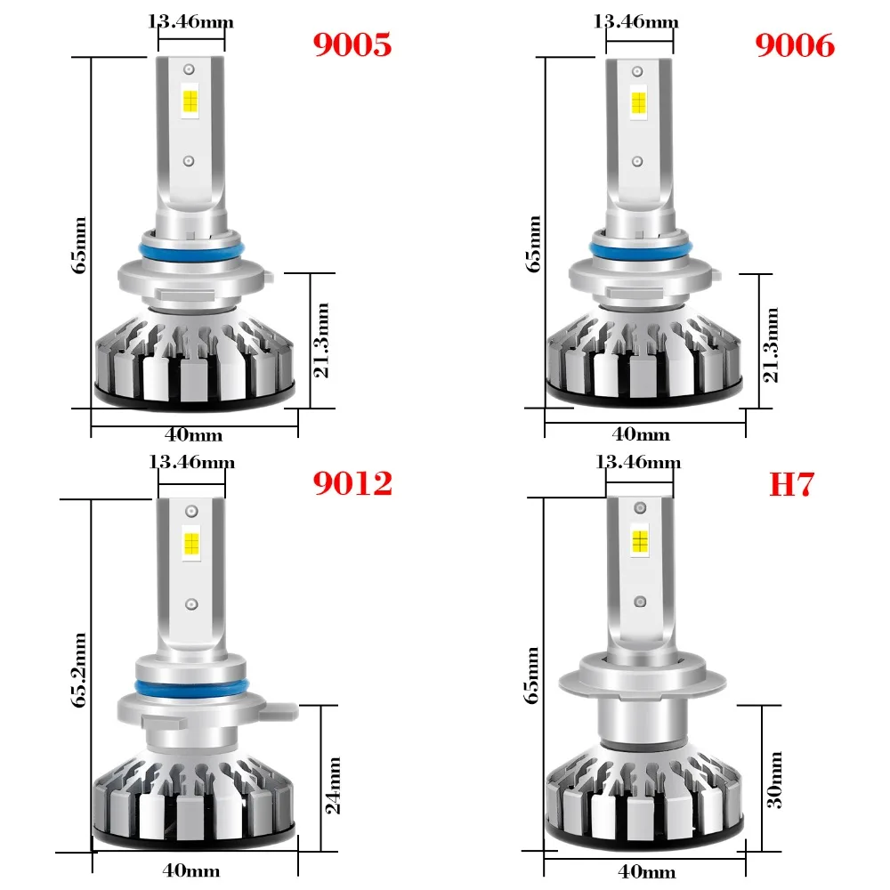 Очень маленький H4 H7 светодиодный фар автомобиля Комплект 50 W 12000LM/комплект H1 H11 H8 H9 9005 HB3 9006 HB4 6000 K новое обновление супер-подстветка лампы