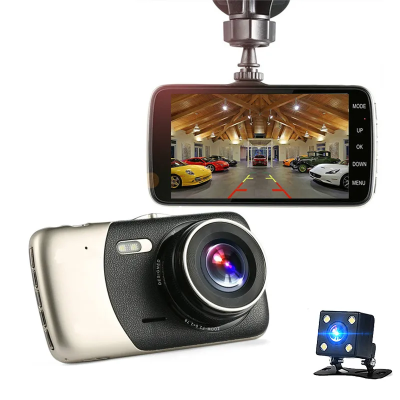 

Newcarpro Dvr 4 Inch Auto Camera Dual Lens FHD 1080P Dash Cam Video Recorder With Rear View Camera Registrator Night Vision DVRs