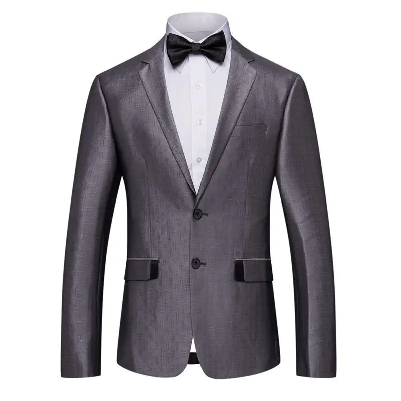 Новый серый комплект из 2 частей Британский Стиль Slim Fit грудь без карман Для мужчин костюм X0017