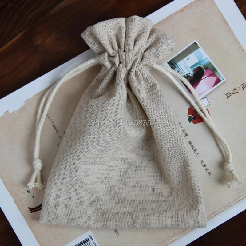 (100pcs/lot)high Quality Jute/linen/flax Drawstring Jewerly Bag For Accessory/ipad,size Can Be