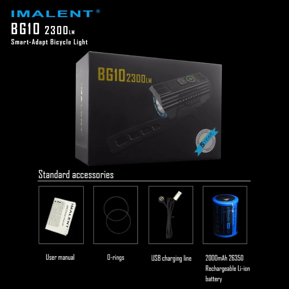 Imalent BG10 светодиодный светильник-вспышка с зарядкой от usb, велосипедный светильник CREE XHP50 2300LM, светодиодный S O светодиодный экран, водонепроницаемый велосипедный светильник+ аккумулятор 26350