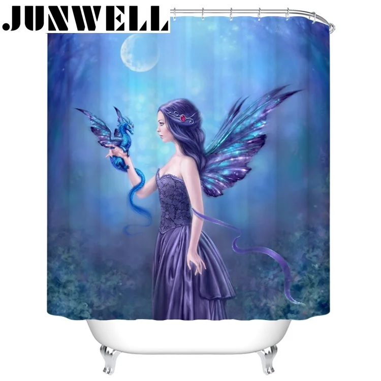 

13PCS SET Polyester Waterproof Fabric Shower Curtains 3D photo printing Bath Curtain with 12 hooks shower curtain set washable