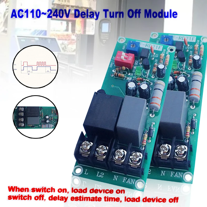 1pc Fan Relay Module AC 110V 220V 230V 240V Delay Turn OFF Module Relay Timer Control Switch for Fan