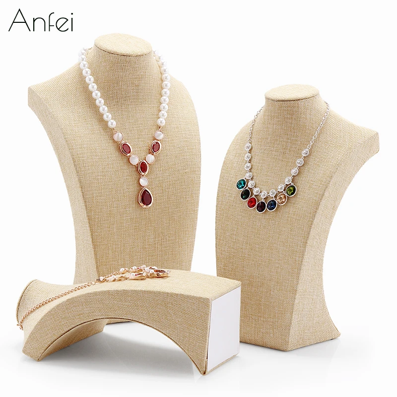 Linen Bust Mannequin Display Jewelry Display Bust Model Rack Pendant