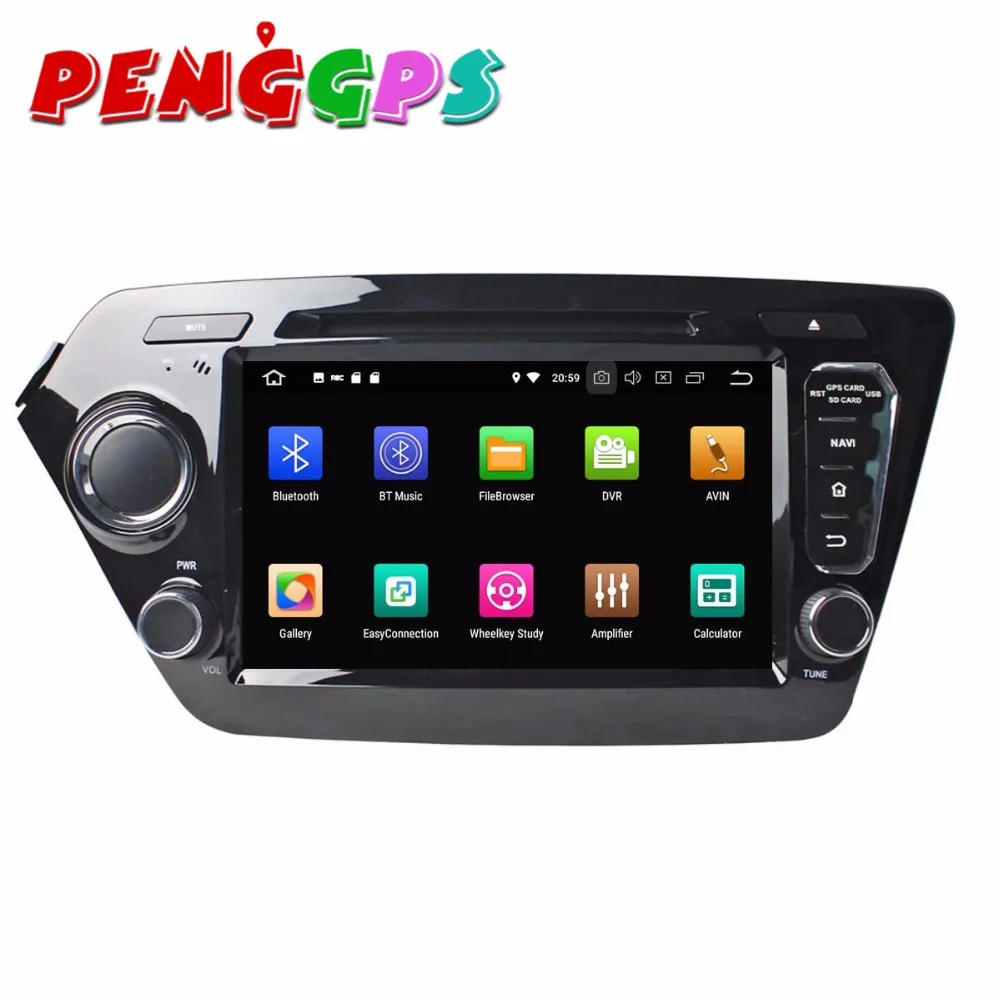 Sale Android 8.0 7.1 Car DVD Player GPS Navigation Headunit For KIA K2 2010 2017 Car Stereo Autounit Multimedia Satnav IPS Screen HD 4