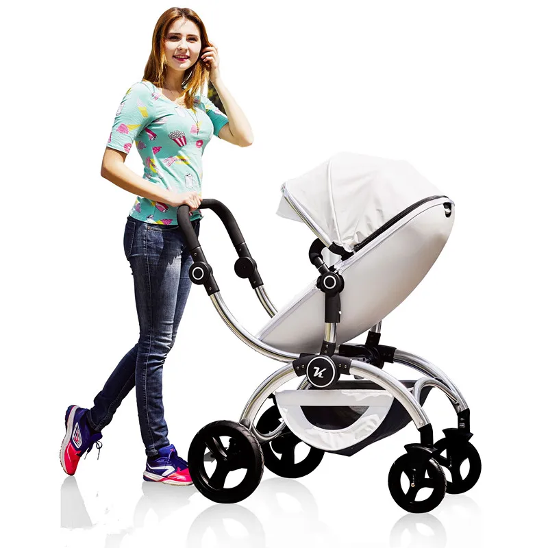 

Parabebe Baby Stroller 2 In 1 Four Wheels High Landscope Big Pram Pushchair Free Delivery