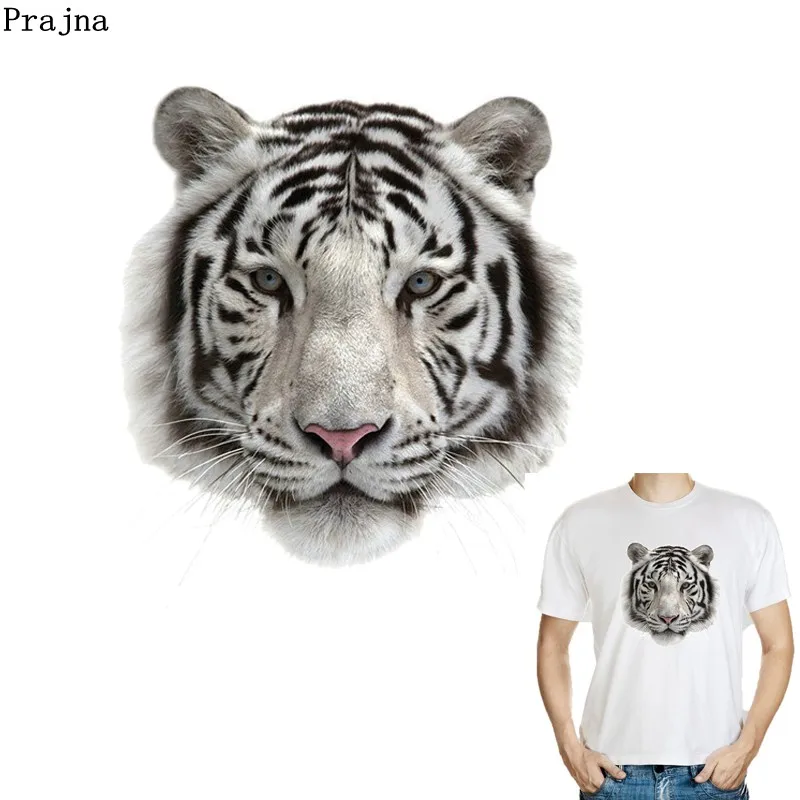 

Prajna Tiger Iron On Transfer Forest King Hot Patches DIY Clothing Stickers On Jeans Heat Transfers Printed Vinyl Paper For Coat