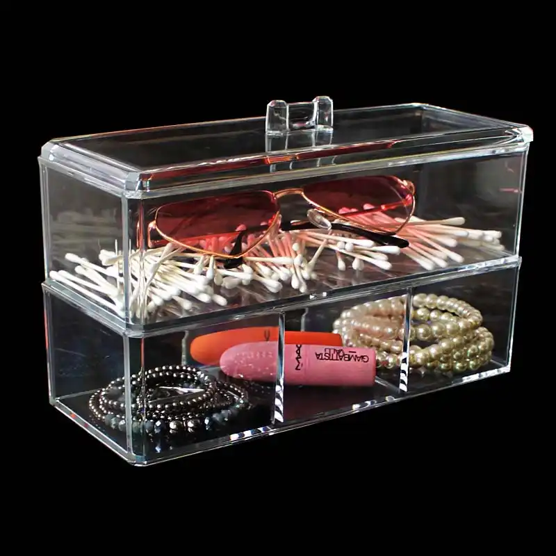 Portable Transparent Makeup Organizer Storage Box Acrylic Make Up