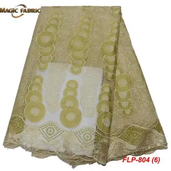 

High Quality Nigerian Net Lace Fabrics African Net Lace Fabric Embroidered French Tulle Mesh Lace Fabric FLP-804