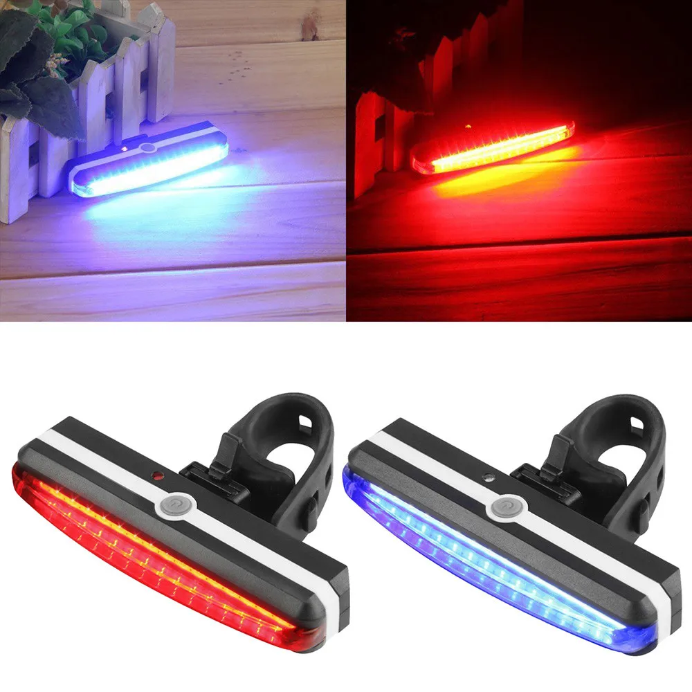 USB Rechargeable COB LED Bike Bicycle Cycling Front Rear Tail Light Warning Lamp