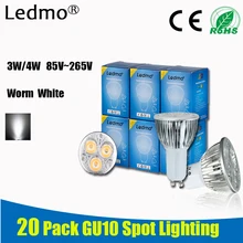 Светодиодный MO 20 упаковка Светодиодный точечный светильник 3 Вт 4 Вт червячный белый Светодиодный точечный светильник 85 В~ 265 В Uneditable для спальни, кухни, гостиной, выставочного зала светодиодный светильник