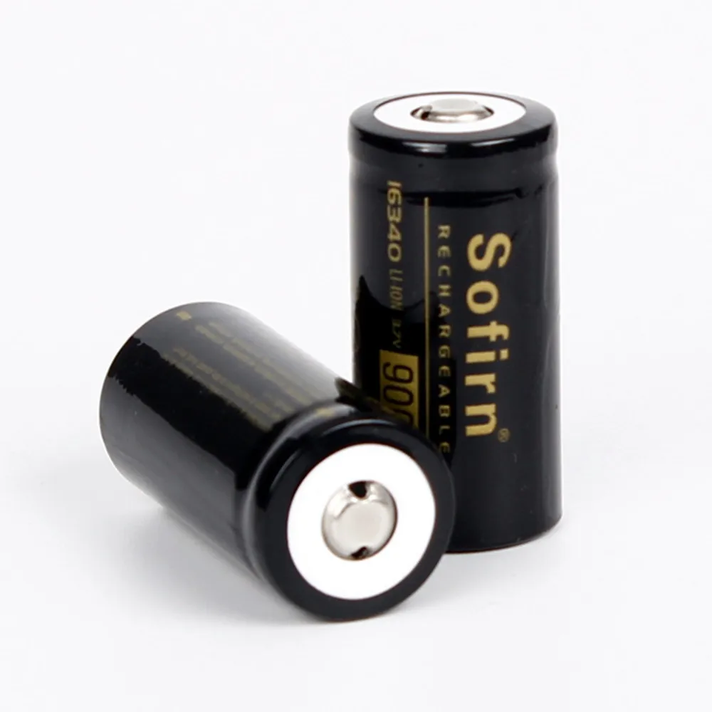Sofirn 3,7 в 16340 900 мАч перезаряжаемая батарея литиевые батареи ячейки предварительно-заряженные аккумуляторы для светодиодный фонарик