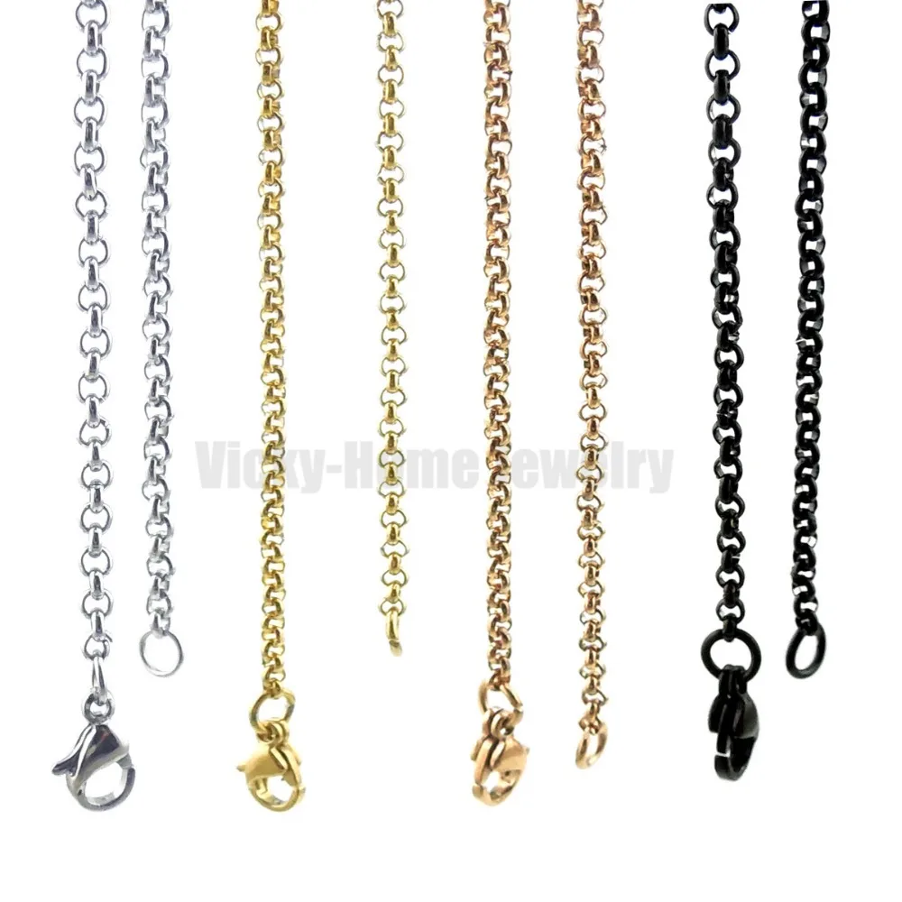 

2.0mm 55cm 22'' rolo chain and box chain stainless steel chain