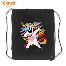 ICoup вытирая Единорог и единорог Dab Сумки-холсты сумка-кисет