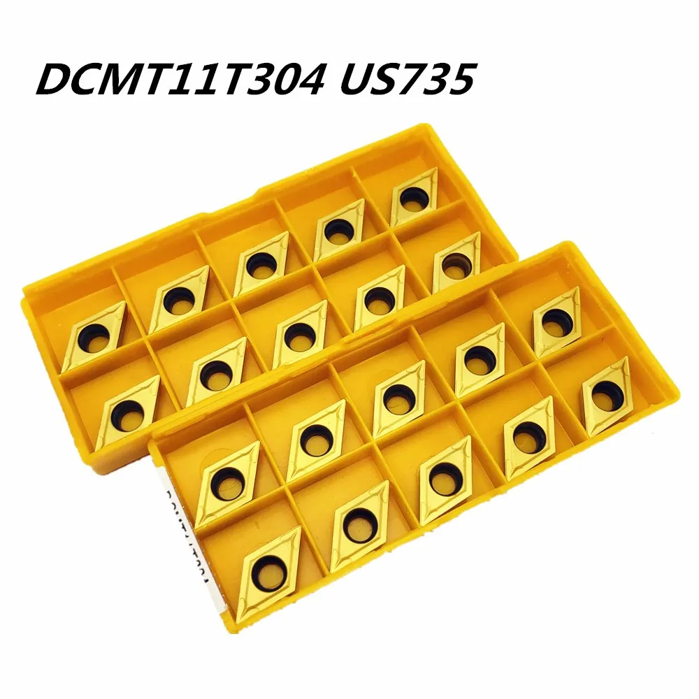 

20PCS Carbide tool DCMT11T304 US735 turning tool CNC product DCMT11T304 metal milling cutter stainless steel special tool