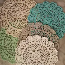 Modern lace cotton table place mat crochet round coffee placemat pad Christmas pan coaster cup mug tea dining doily kitchen