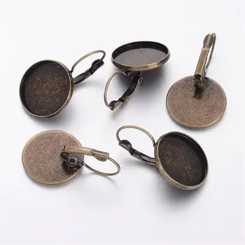 

Brass Lever Back Hoop Earring Components, Antique Bronze, 20x32mm, Tray: 18mm