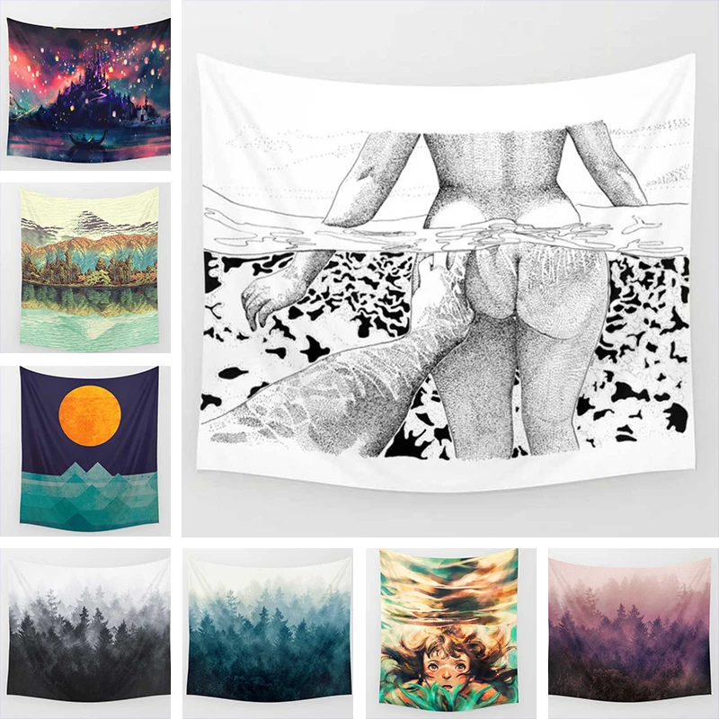 

Moon Goddess Tapestry Home Decorative Hanging Beach Towel Table Cloth Blanket Tapestry Mandala Character For Living Room