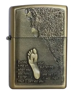 

Creative footprint relief kerosene windproof lighter, metal Kerosene lighter Lighters & Smoking Accessories, cigarette lighter