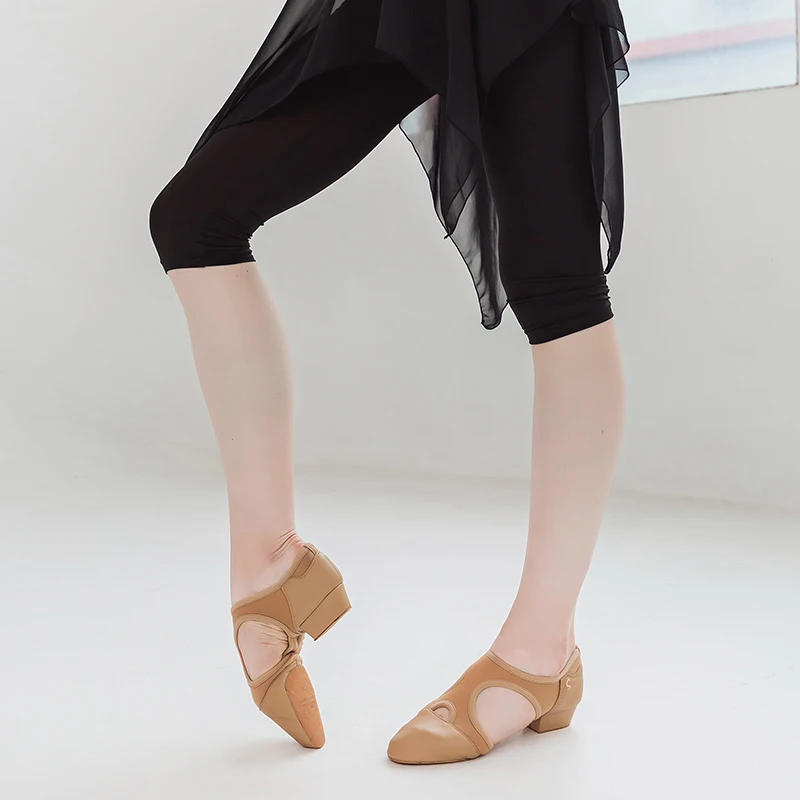 Sansha   New Arrival Adult Slip-on Jazz Shoes Superior Cow Leather Upper Women Girls Modern Salsa Jazz Dance Shoes  TE17118 4