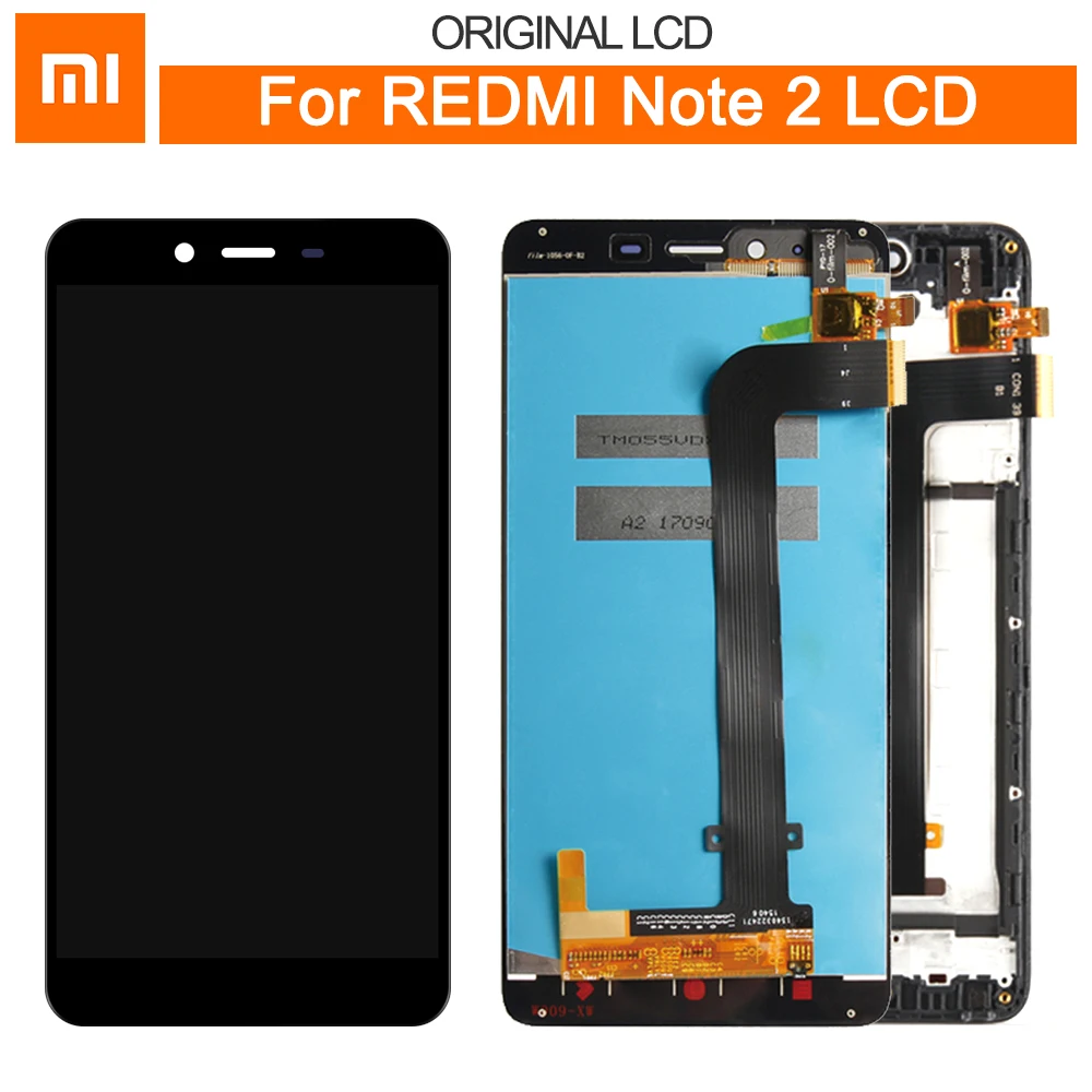 

xiaomi redmi note 2 lcd display screen frame Digitizer assembly FHD touch screen replacement for hongmi mi note2 LCD with frame