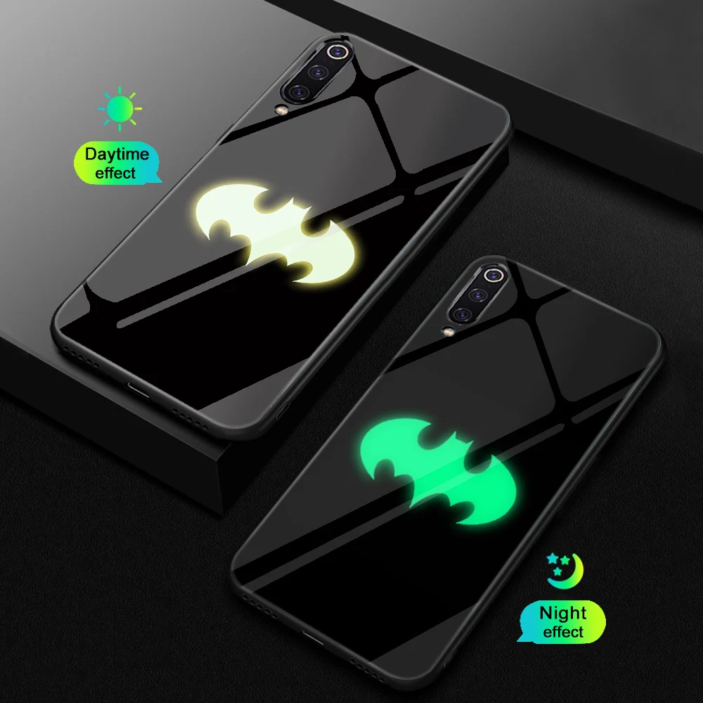 

ciciber Phone Case for Redmi Note 7 6 5 Pro Plus Luminous Glass Cover for Xiaomi 9 A2 8 6X MIX 2 2S PocoPhone F1 Marvel Batman