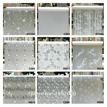 

9 style of 60*200 cm Opaque Frosted decorative Window Film Vinyl/PVC Self adhesive Privacy Stained Glass Stickers free shipping