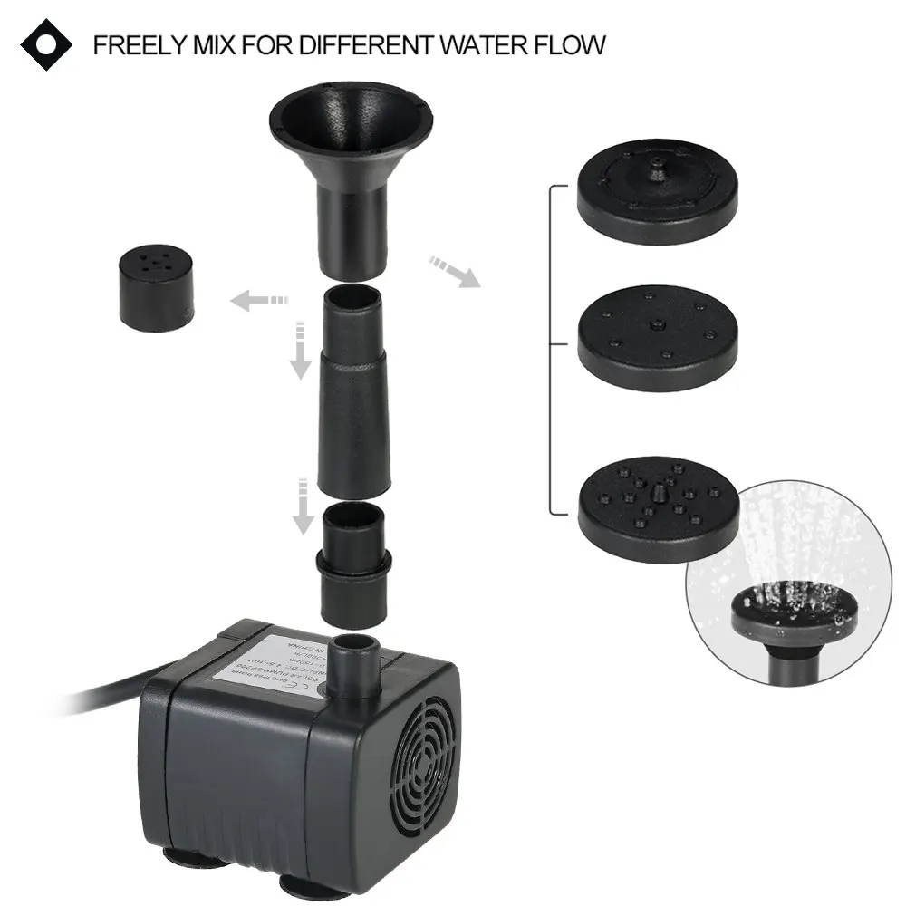 Solar-Powered Water Pump Kit 9V 1.8W for Bird Bath and Pond