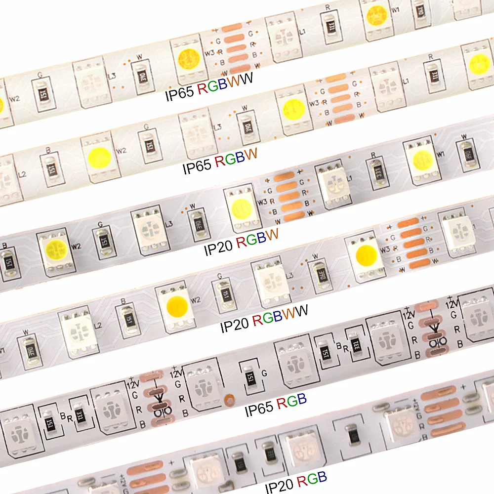 5M 5050 RGB/RGBW Светодиодные ленты Водонепроницаемый ИК/RF/Wi-Fi/Bluetooth контроллер неоновый светодиодный полосы Подсветка Ambi светильник ТВ светильник Диодная лента 12V