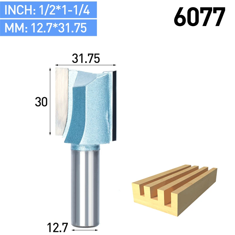 HUHAO 1 шт. промышленный деревообрабатывающий фреза с двойной окантовкой Концевая фреза с прямым триммером - Длина режущей кромки: 6077