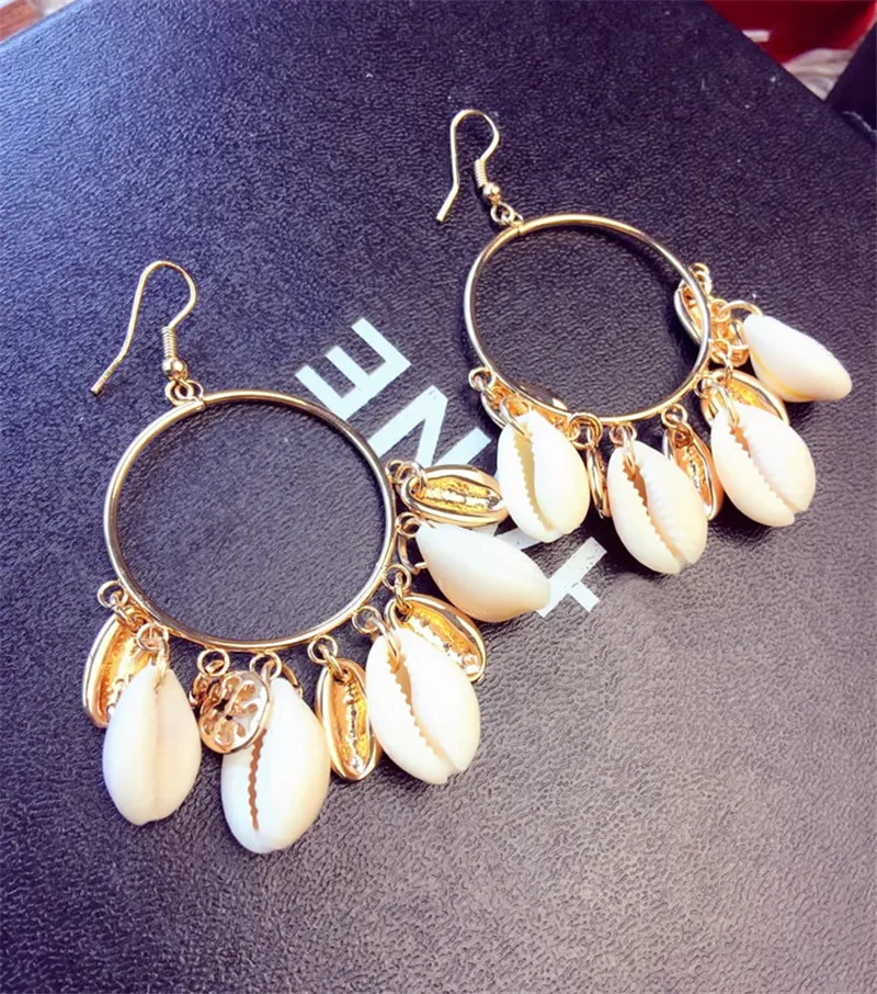 Fashion Shell Decoration Sweet Earrings Unique Round Handmade Women's Shell Earring Women Personalized Jewel ET96 (4)