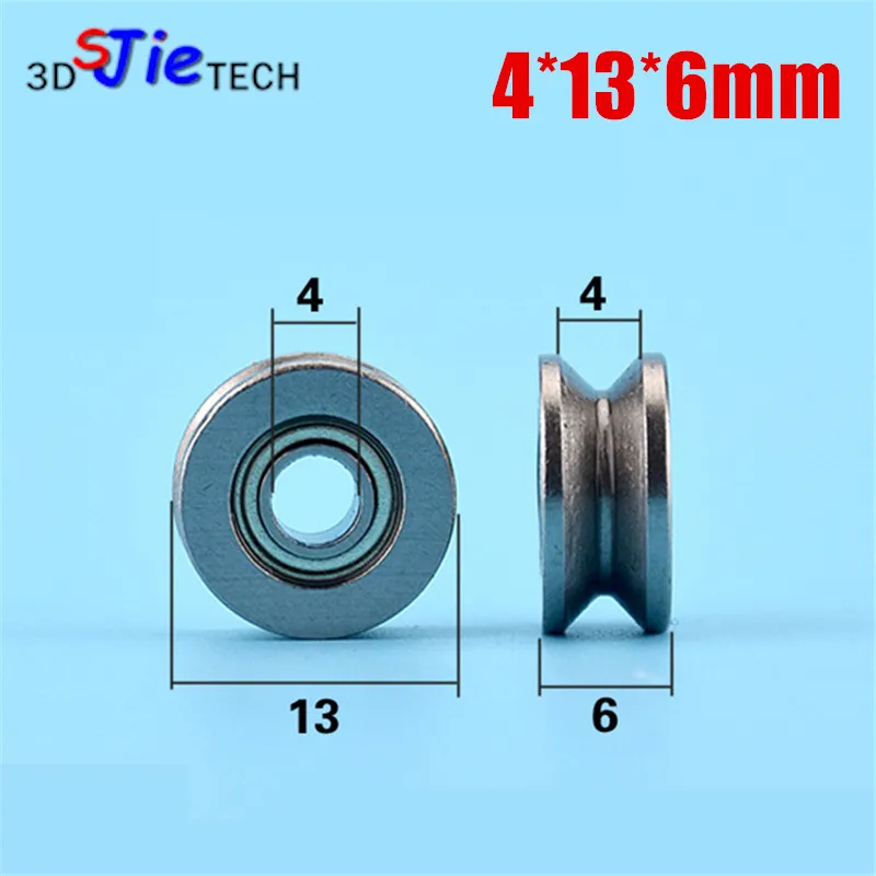 1pcs 4*13*6mm V Groove All Metal Pulley, Miniature Bearing 604zz, Line