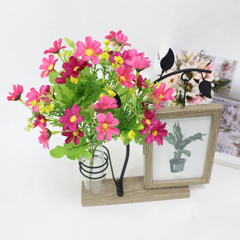 Flone Mini Artificial Daisy Silk Flower Simulation Persian Chrysanthemum Flowers Bouquet Wedding Home Office Party Decor Floral (11)