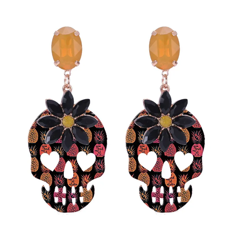 Skull head drop earrings for woman (3)