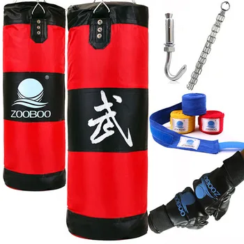 

90cm Red Oxford Empty Sandbag Training Fighting Boxing Bag Hook Hanging Kick Muay Thai Sanda Punching Bag Sandbag