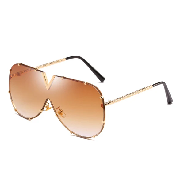 RFOLVE Роскошные негабаритные Квадратные Солнцезащитные очки для женщин летние дорожные анти-УФ солнцезащитные очки сплав очки оправа женские очки тени RF49 - Цвет линз: C3 Brown Lens
