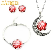 TAFREE Симпатичные снежинки классические ювелирные комплекты модное ожерелье серьги браслет рождественские подарки для женщин Детские ювелирные наборы CM11