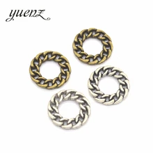 YuenZ 10 adet 2 renk antik gümüş renk zincir yüzük charms fit bilezik için kolye DIY Metal takı yapımı için 20*20mm B107