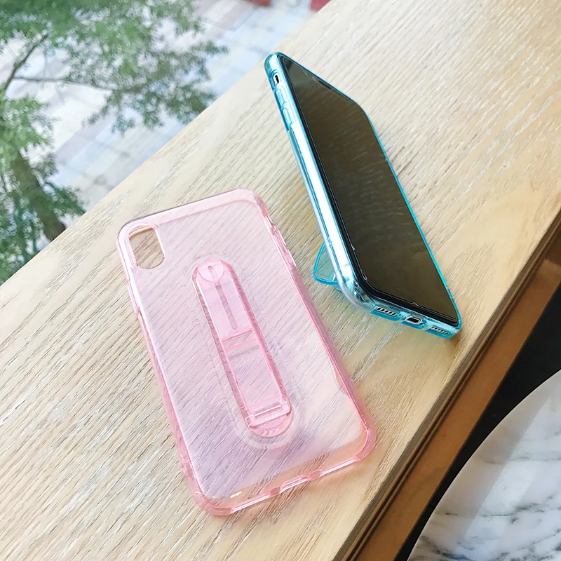 Чехол подставка с кольцом держателем для iphone XS Max XR 7 8 Plus 5 5s se прозрачные чехлы