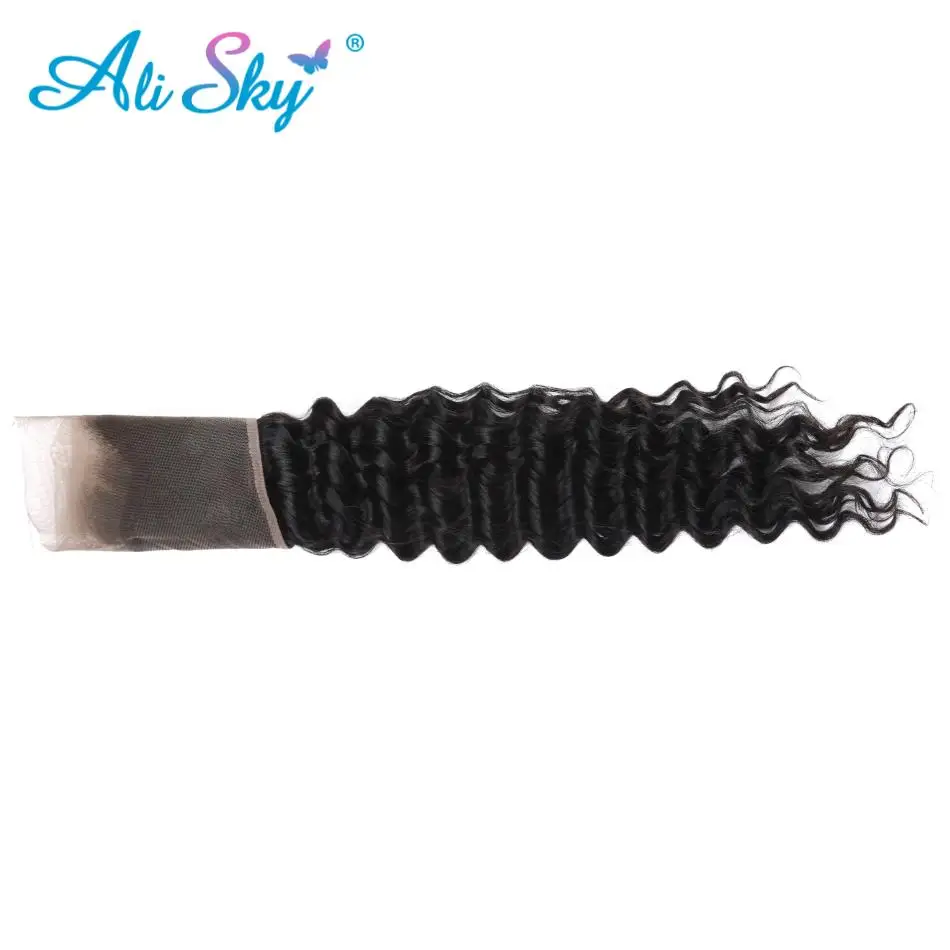 Ali Sky Brazilian nonremy Deep Wave 13x4 Ear to Ear Lace Frontal Human Hair Weave Bundles Free Part Closure Natural Hairline Ali Sky Brazilian nonremy Deep Wave 13x4 Ear to Ear Lace Frontal Human Hair Weave Bundles Free Part Closure Natural Hairline