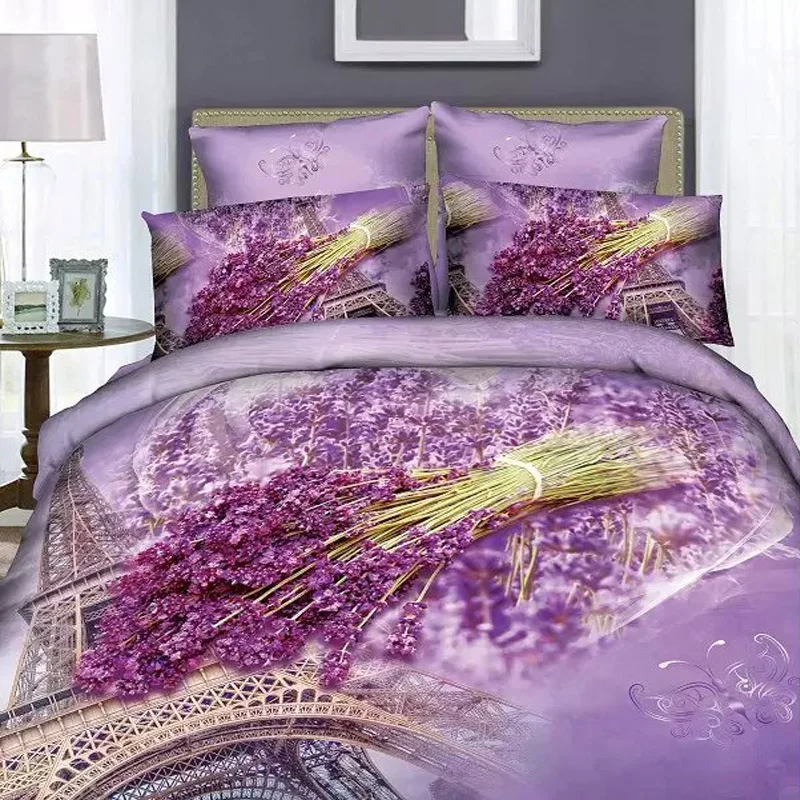 lavender and eiffel tower paris print bedding set queen king size lavender queen sheet set