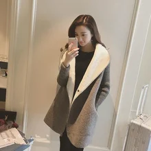 Куртка из искусственной кожи женская зимняя теплая Новое поступление верхняя одежда пальто женские зимние модные овчины женские пальто KK2555