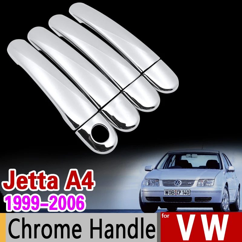 Для VW Jetta A4 Bora 1999-2006 Хромированная ручка Крышка отделка Set Volkswagen MK4 2000 2004 2005 наклейки на автомобиль стайлинга автомобилей