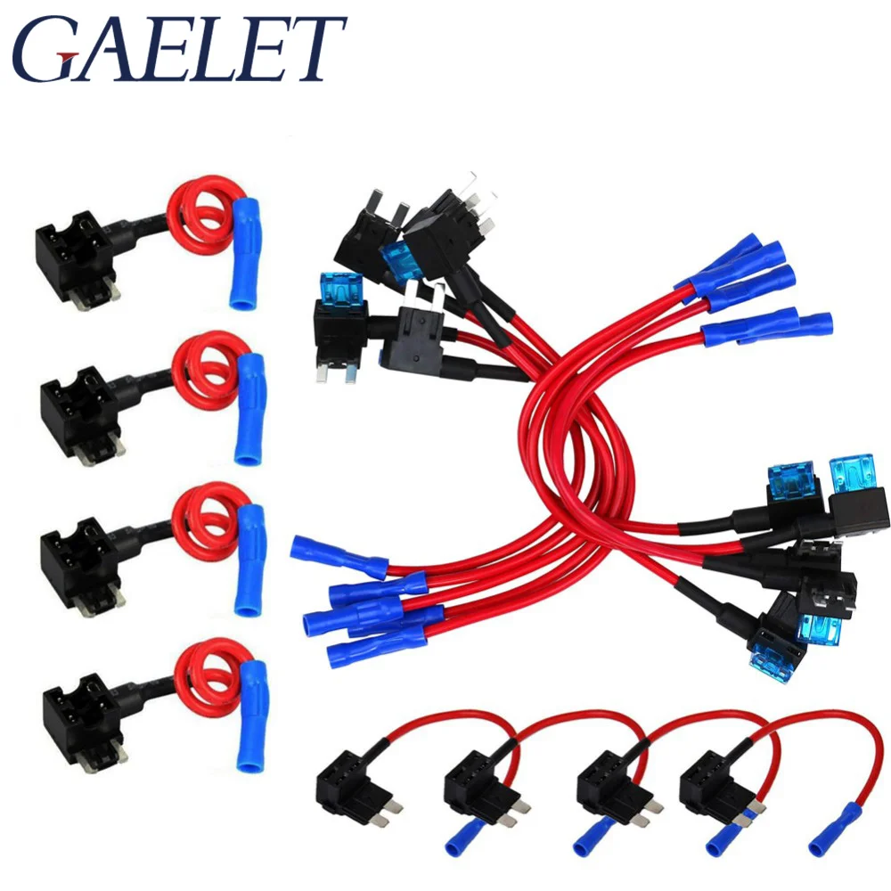 

Car Fuse Holder Add-a-circuit TAP Adapter Mini Standard ATM APM Blade Auto Fuse with 10A Blade 12V Car Fuse with holder GT30