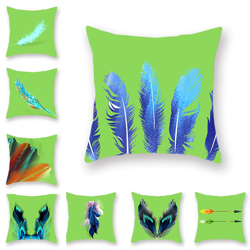 

Premium Fashion Avocado Green Background Cushion Cover Double-sided Polyester Printed Feather Pillowcase Studio Accessories